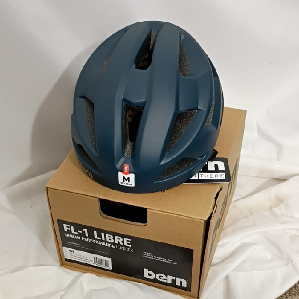 NIB Bern FL-1 Libre urban performance helmet Unisex Sz Medium Matte Muted Teal